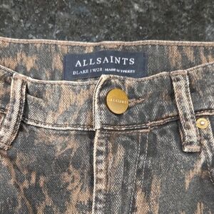 All Saints BLAKE Black and Brown Flare Jeans